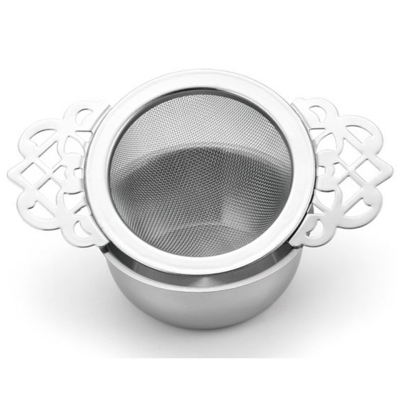 RVS theezeefje met uitlekschaaltje